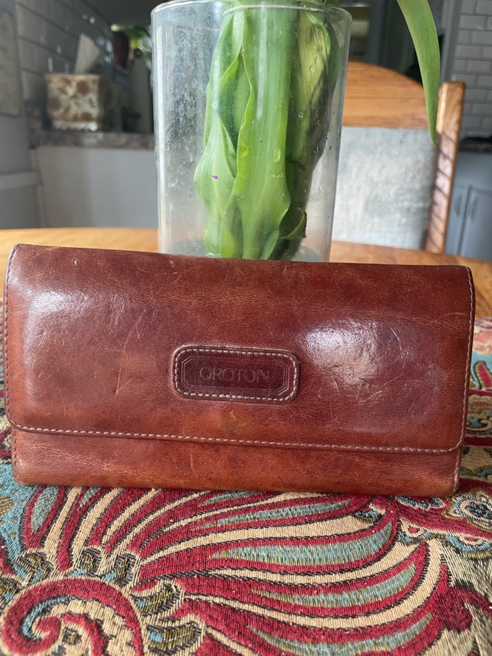 Oroton Brown Leather Wallet
